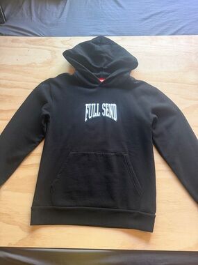 Full Send Men's Black Pullover Hoodie with Chest Logo